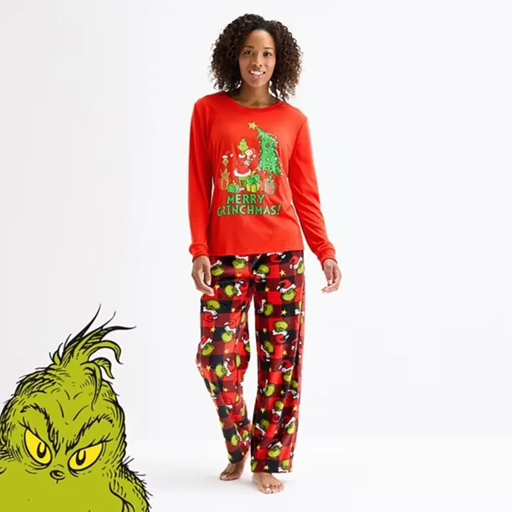 NEW! L Dr. Seuss The Grinch Christmas Pajamas Matching Family Sleepwear